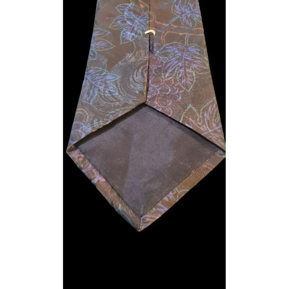 D'EM CRAZY The Winery Vintage 90s 1993‎ Tie Necktie Grapes Wine Black